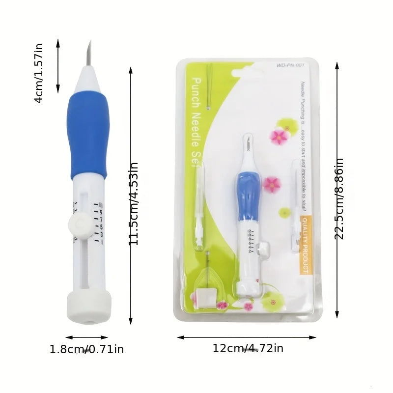1PC Adjustable Magic Embroidery Pen Set with 3 Needles, Threader, Scissors,
