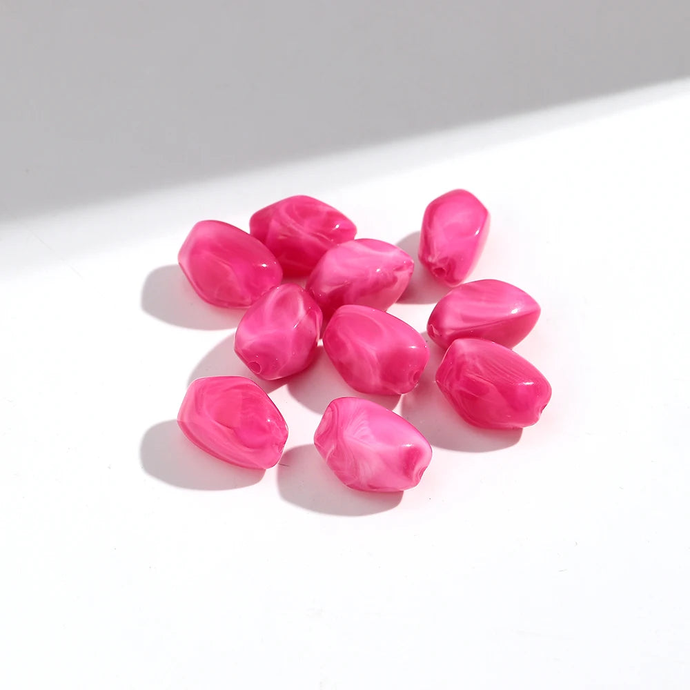 20pcs Dual Color  Stone Shape Loose Spacer Beads for DIY Jewelry