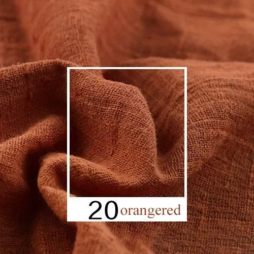 Soft Thin Linen Cotton Fabric Solid Color Organic Material Pure Natural Flax For Sewing