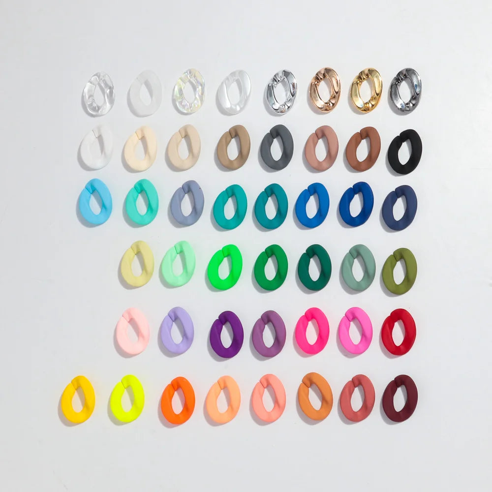 20pcs 20x30mm Acrylic Frosted Square Link Chain Loose Beads