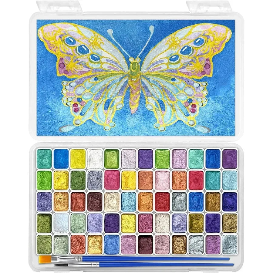 Mini Forestry Shifting Watercolor Painting Set with 60 Colors