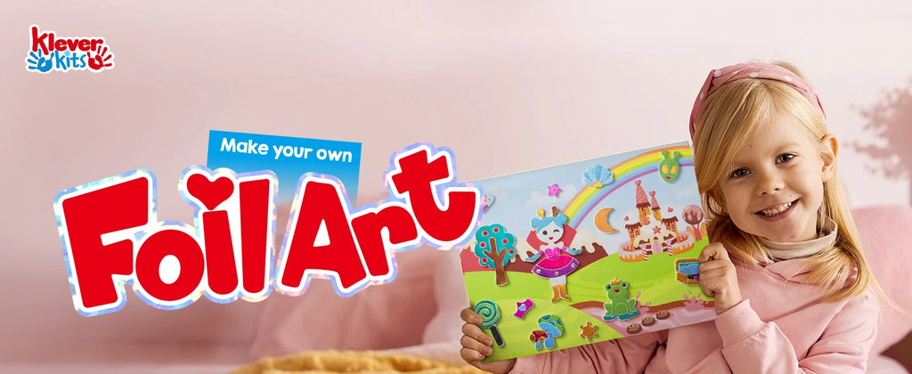Foil Art Kit Arts & Crafts Supplies Mess Free Coloring Foil Foam Stickers Creative Travel Toys for Kid Birthday Gifts