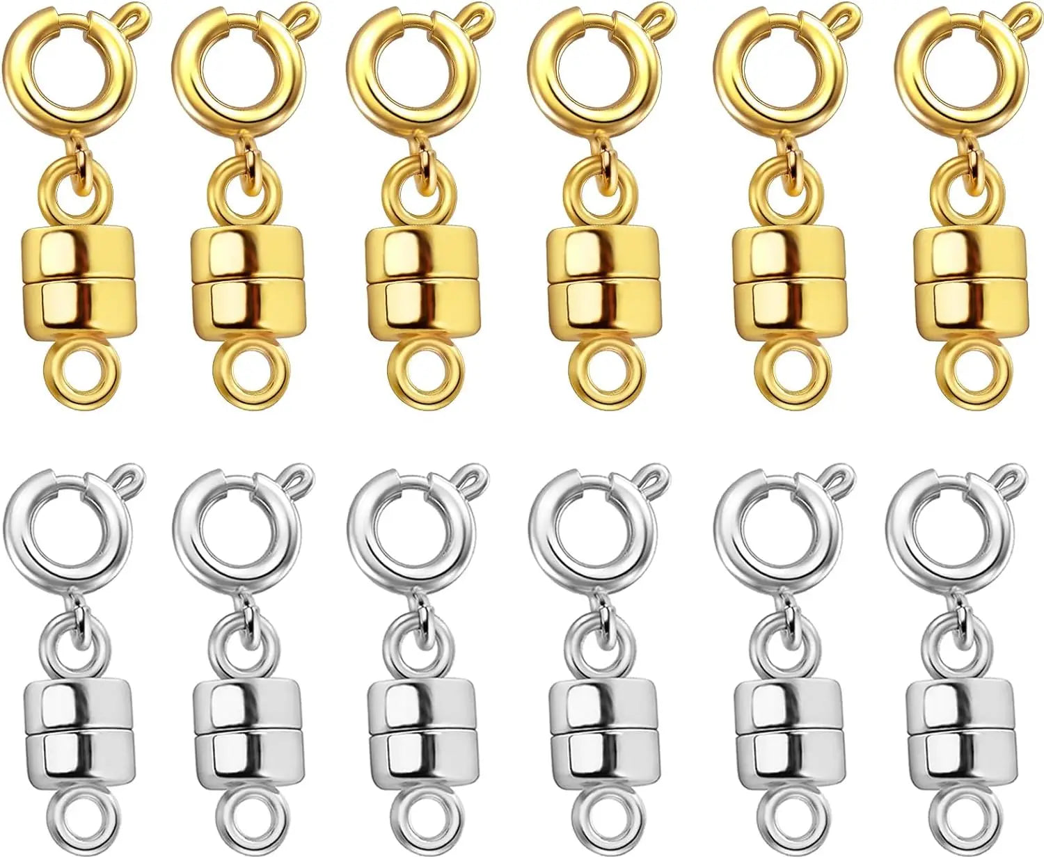 Magnetic Necklace Clasps and Closures 18K Gold- and Silver-Plated Bracelet Converter Clasp,