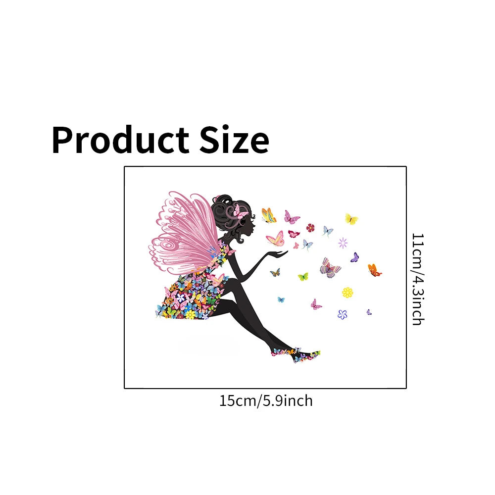 wall stickers switch Butterfly girl children's room, mural Self-adhesive Wall Decals