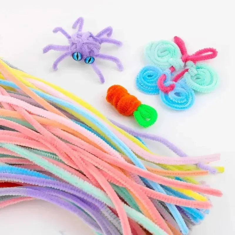 1000/10pcs Colorful Twisting fluffy Pipe Cleaners Stems