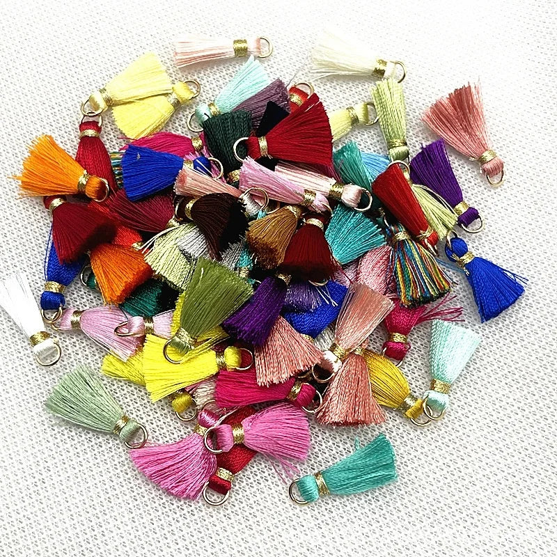 50/10pcs Mini Metal Hanging Ring Tassel Trim Pendant