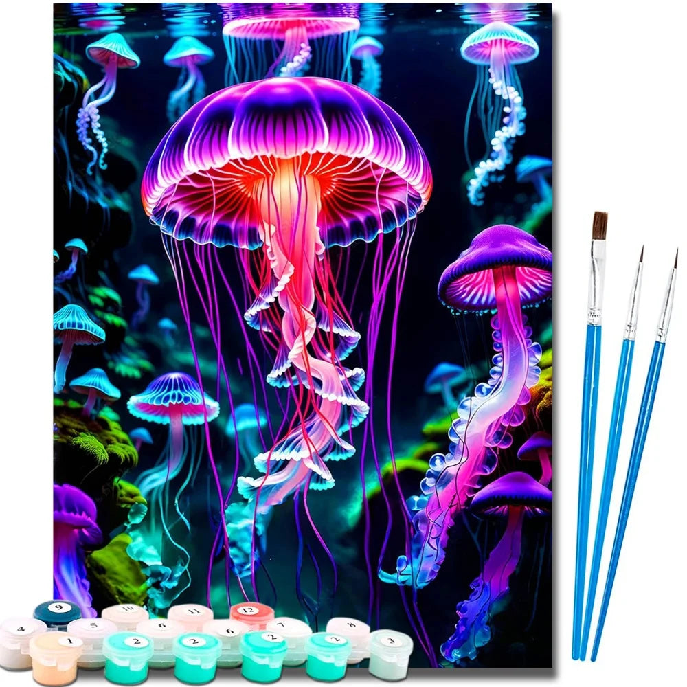 Diy Art Sea Animal Jellyfish Paint By Numbers