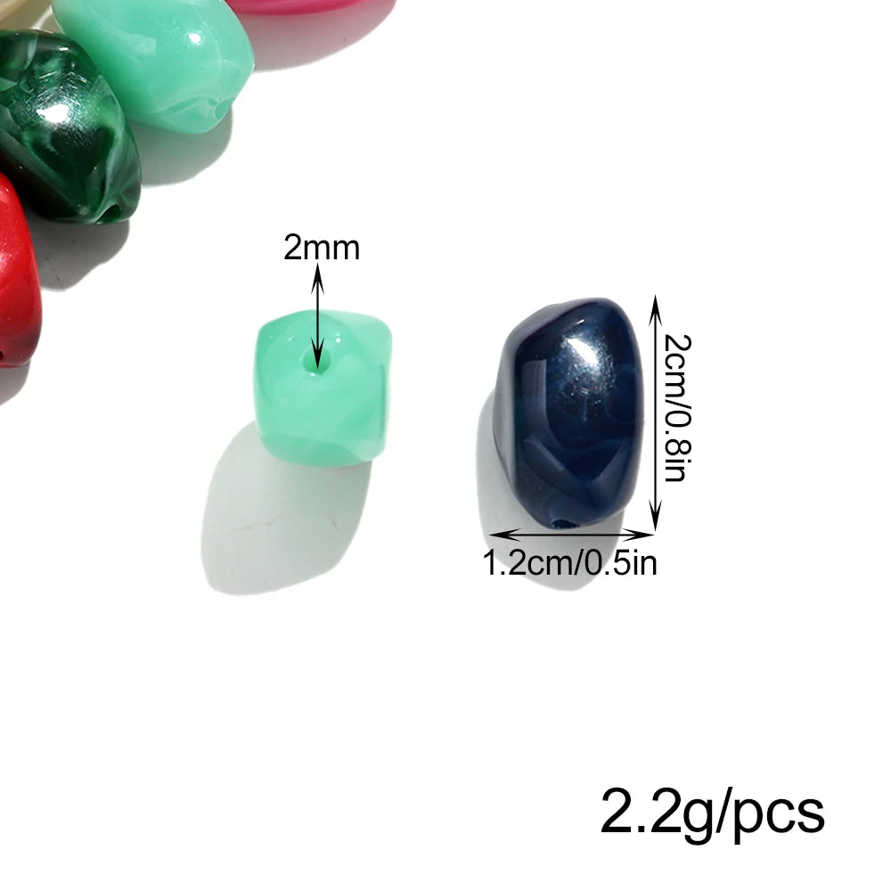 20pcs Dual Color  Stone Shape Loose Spacer Beads for DIY Jewelry