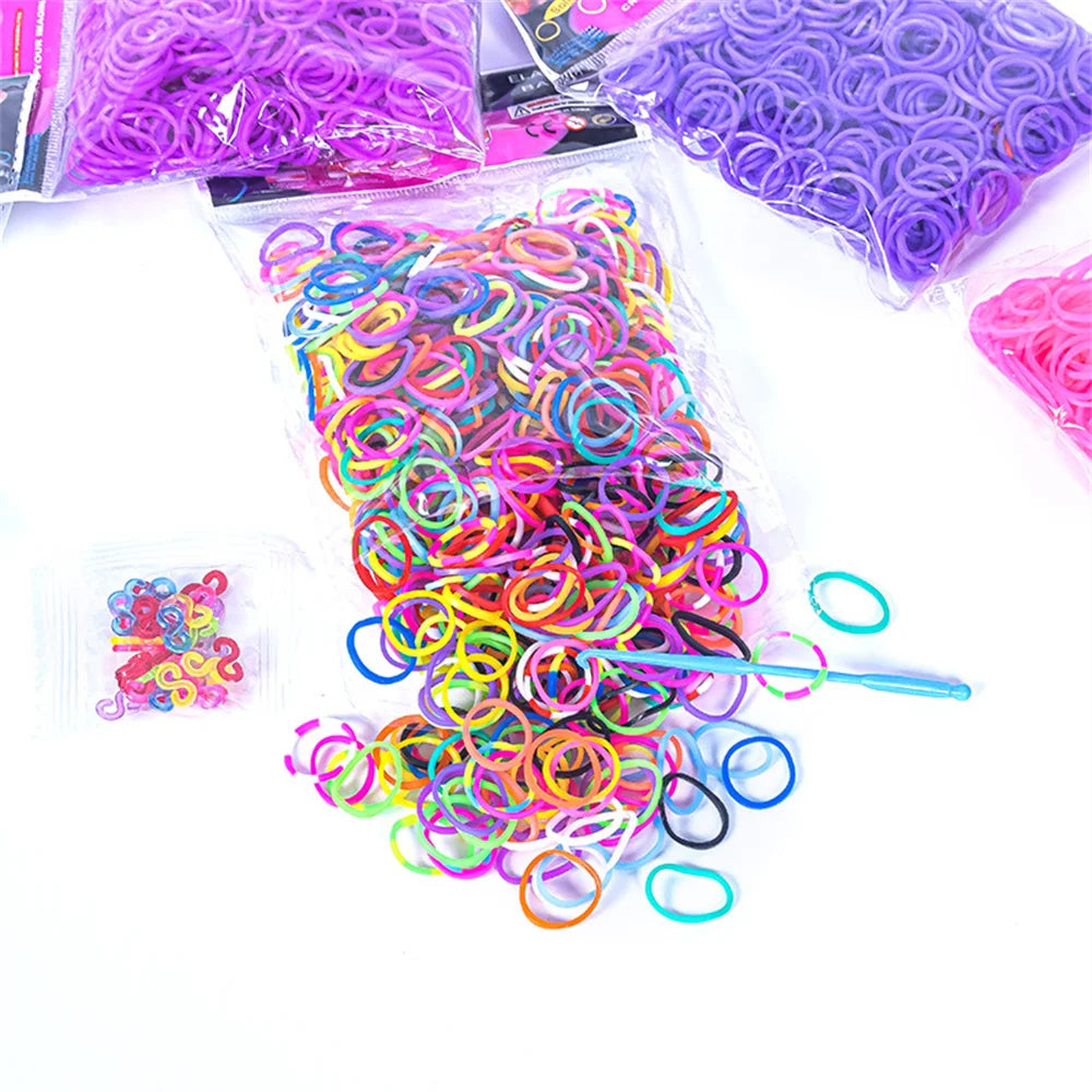 600pcs Loom Rubber Bands Kit Bracelet Making Kit for Kids Elastic Weaving