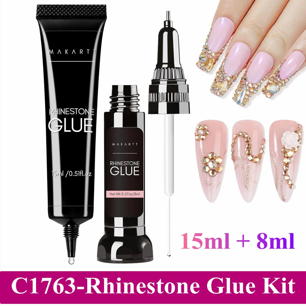 Nail Rhinestone Glue Set - for 3D Art Design Super Strong Adhesive