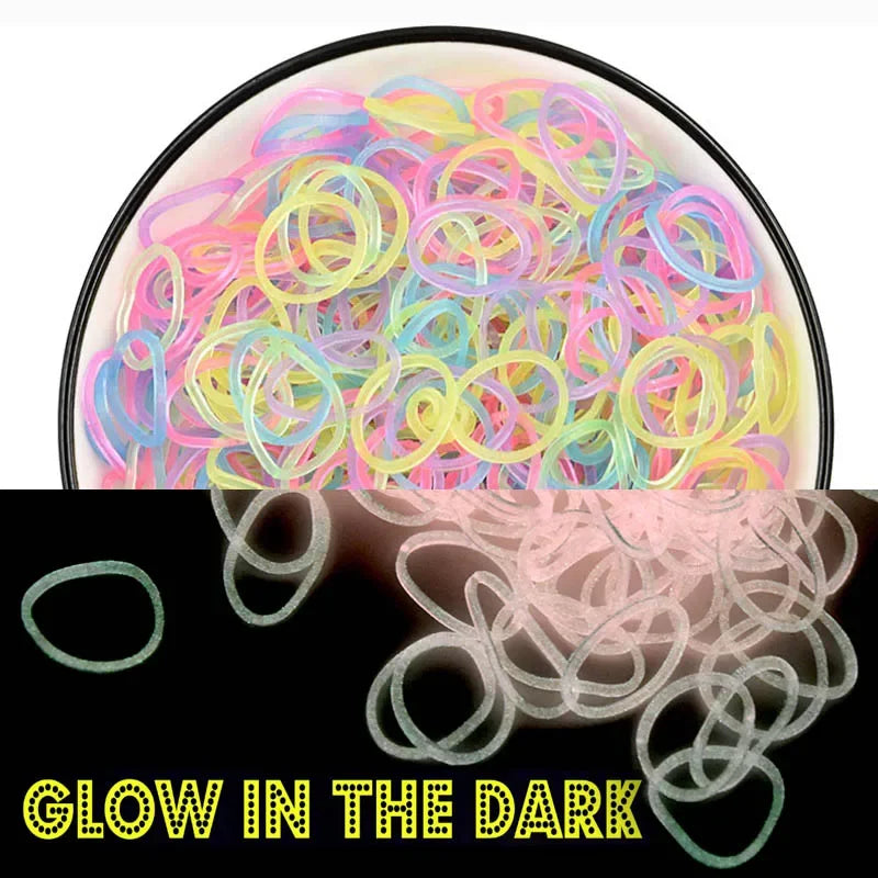 600Pcs Fluorescent Glow Luminous Bracelets DIY Rubber Loom Bands