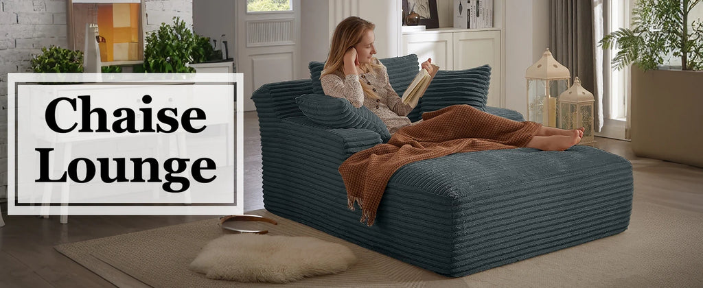 Oversized Chaise Lounge Chair with 3 Comfy Pillows for Living Room Bedroom
