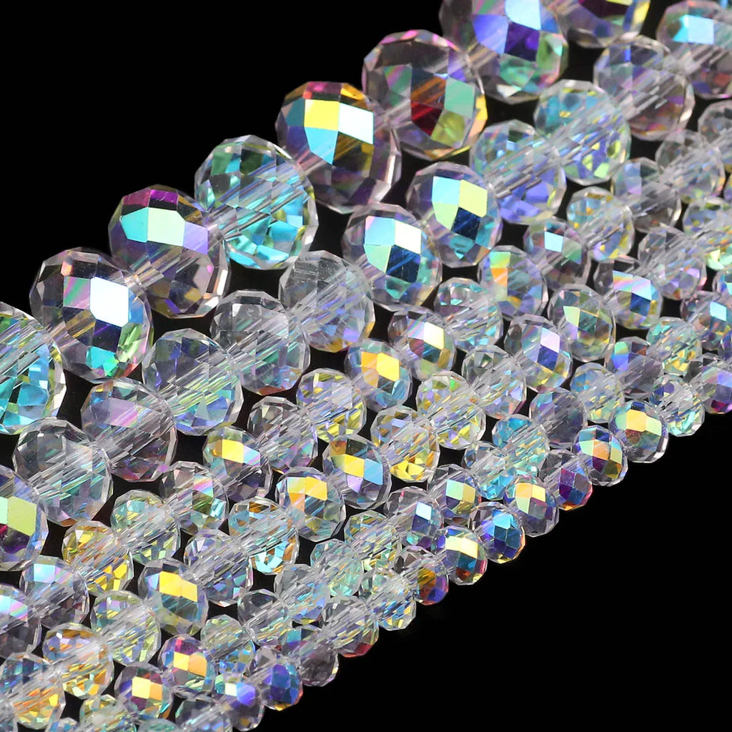 Austrian Crystal White AB Glass Beads Transparent With Hole Loose Beads