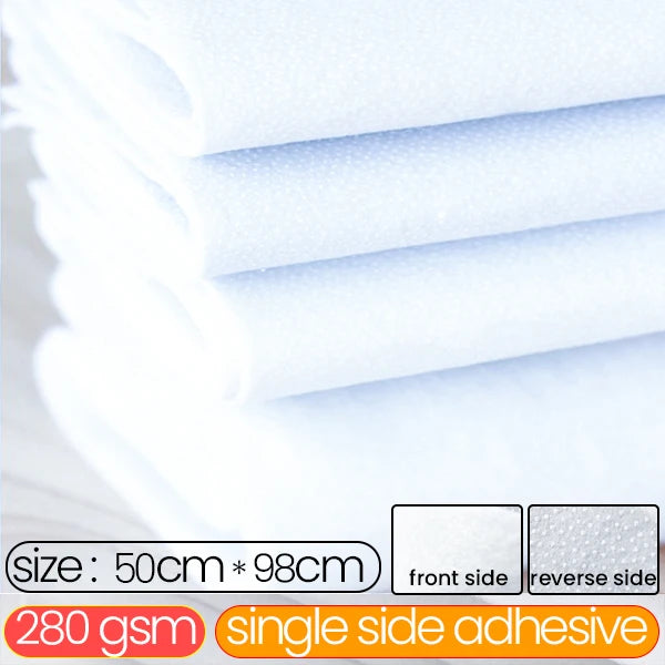 Single Side Adhesive Cotton Batting Cream Interlining Filler Perfect For Purse Craft DIY Fabric