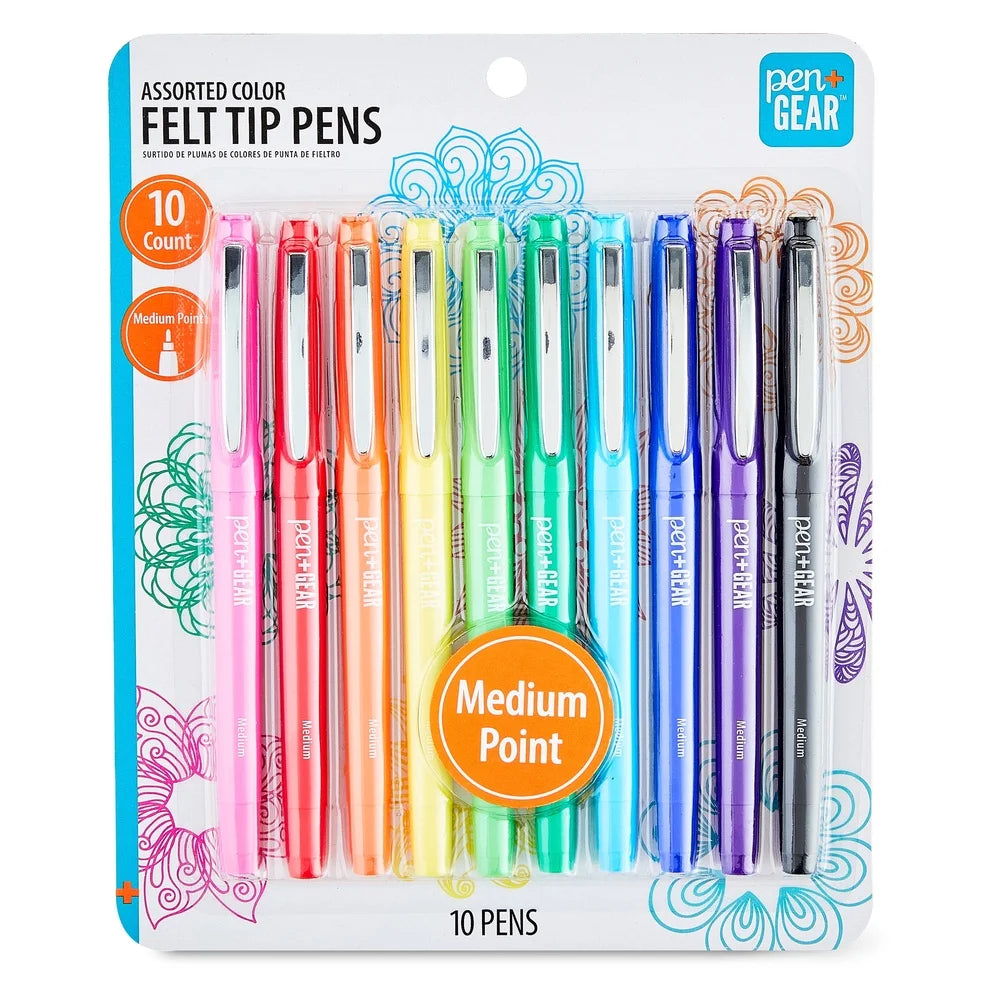 Assorted Felt Tip Markers , Quick Dry Smudge Proof No Bleed