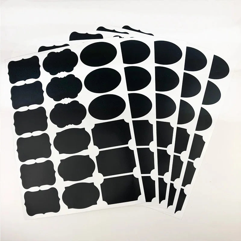 36pcs Write-On Stickers&Pen Set, Adhesive Labels for Kitchen, School,Office,Storage Boxes,Waterproof & Erasable,Irregular Shapes