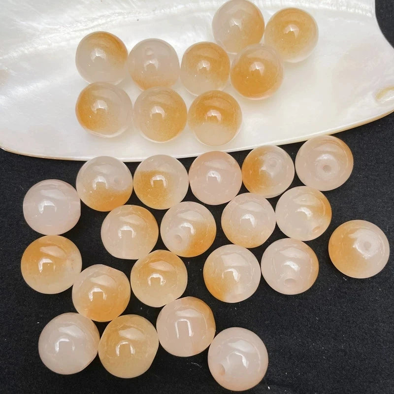 50pcs 8/10mm Dual Color Glass Round Loose Spacer Beads Jewelry Making