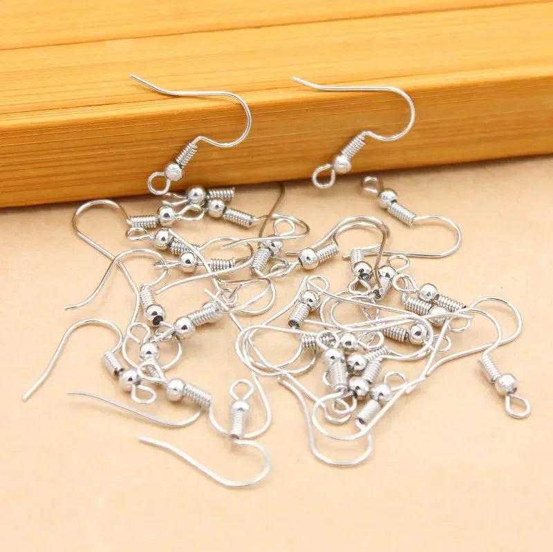 100/200pcs DIY Earring Clasps Hooks Stainless Steel Hypoallergenic for DIY jewlery