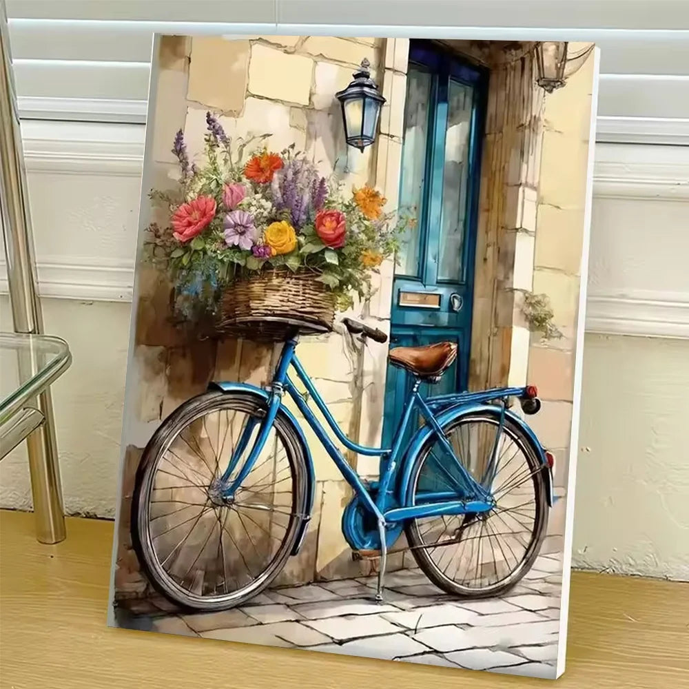 Flower Bicycle Paint By Numbers For Adult Floral