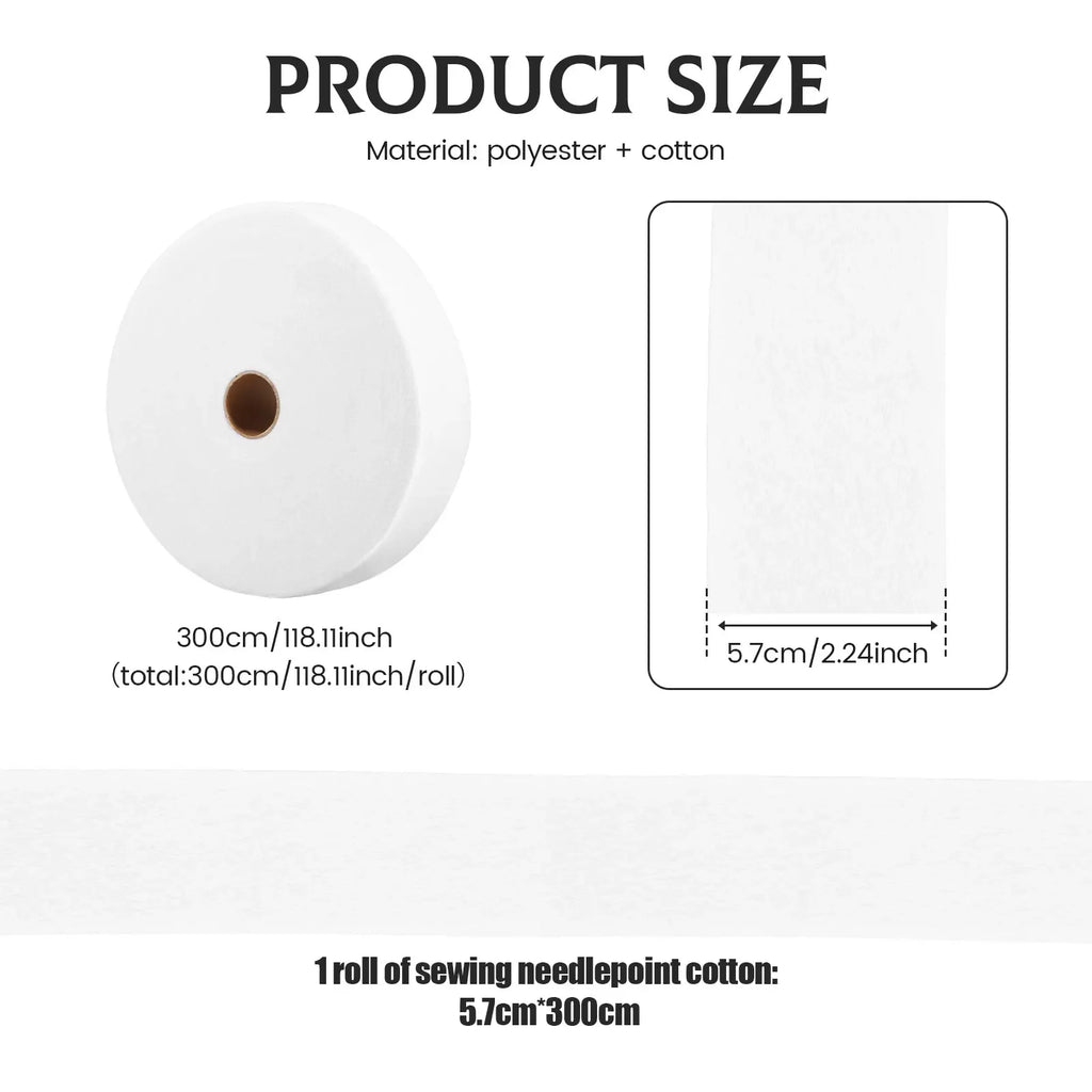 3 Rolls Jelly Roll Batting Strip 2 1/4 Inch Cotton Blend Batting on a Roll, Flexible