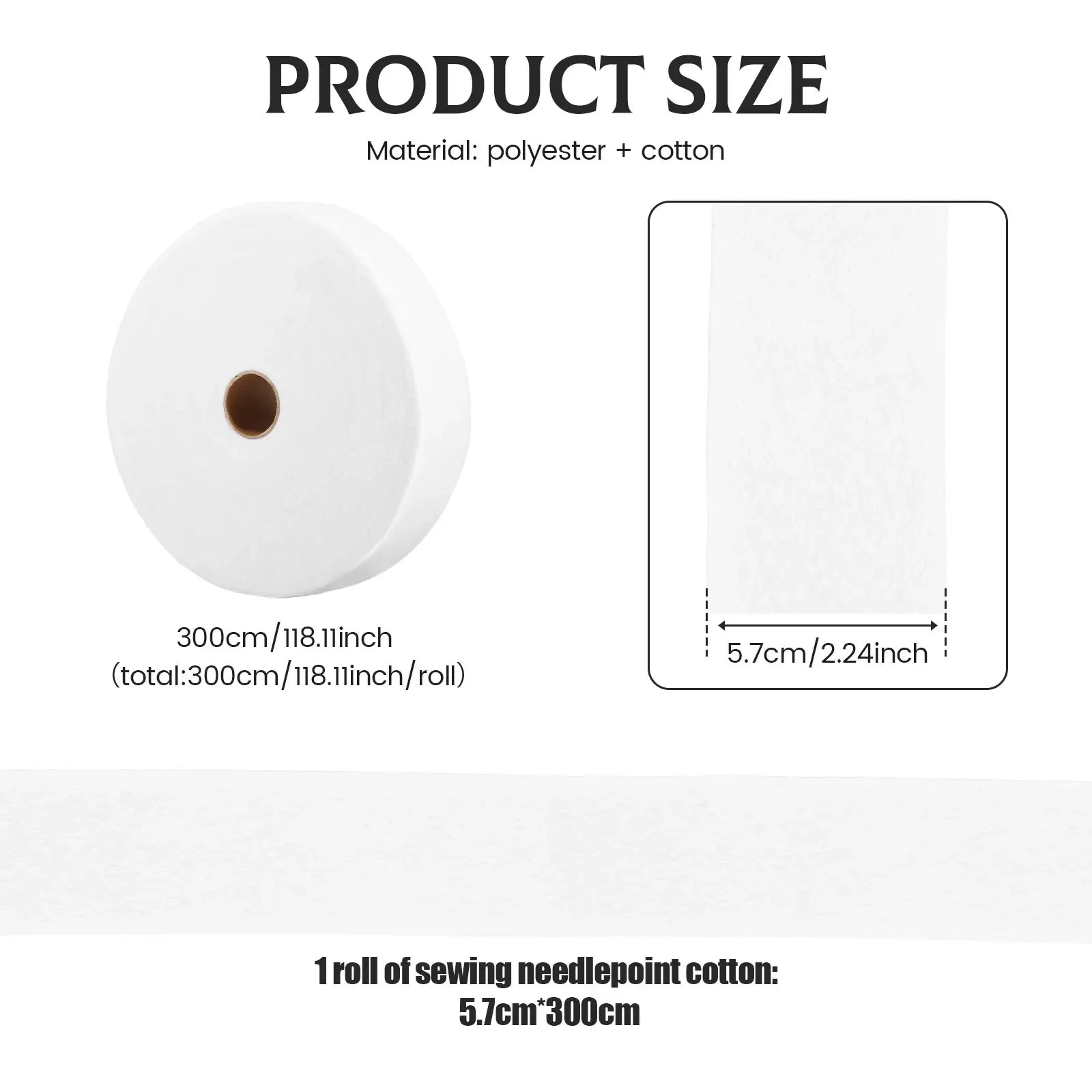 3 Rolls Jelly Roll Batting Strip 2 1/4 Inch Cotton Blend Batting on a Roll, Flexible