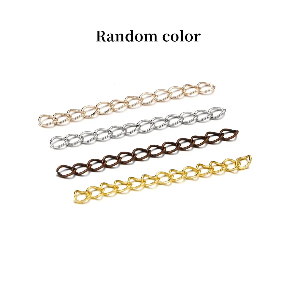 50-100pcs/lot 50mm 70mm  Necklace Extension Chain Bulk Bracelet Extended Chains Tail Extender