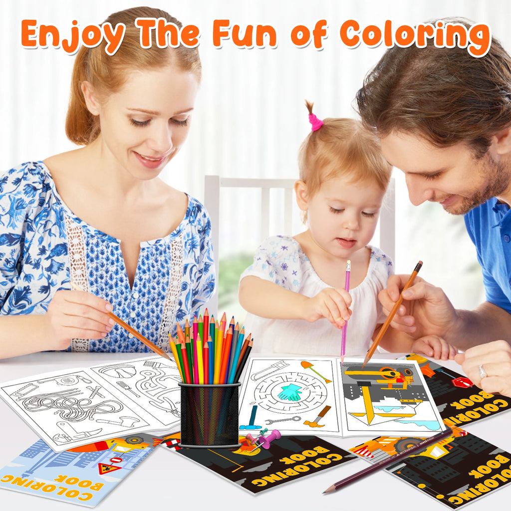 24 Pack Construction Trucks Coloring Book Bulk Construction Birthday Party Favors Small Coloring Book For Kids Including Dump Truck
