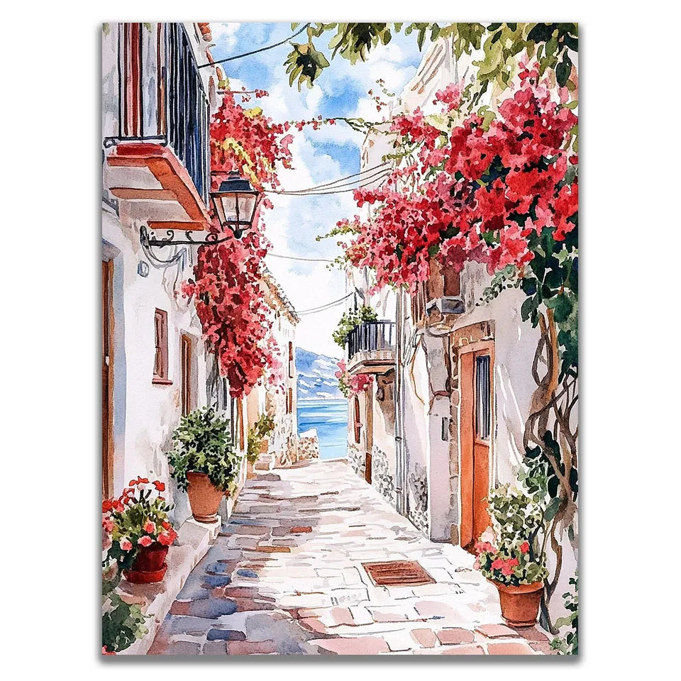 DIY diamond painting diamond mosaic art small town Scenery embroidery 5D full square round diamond cross stitch kit home decor