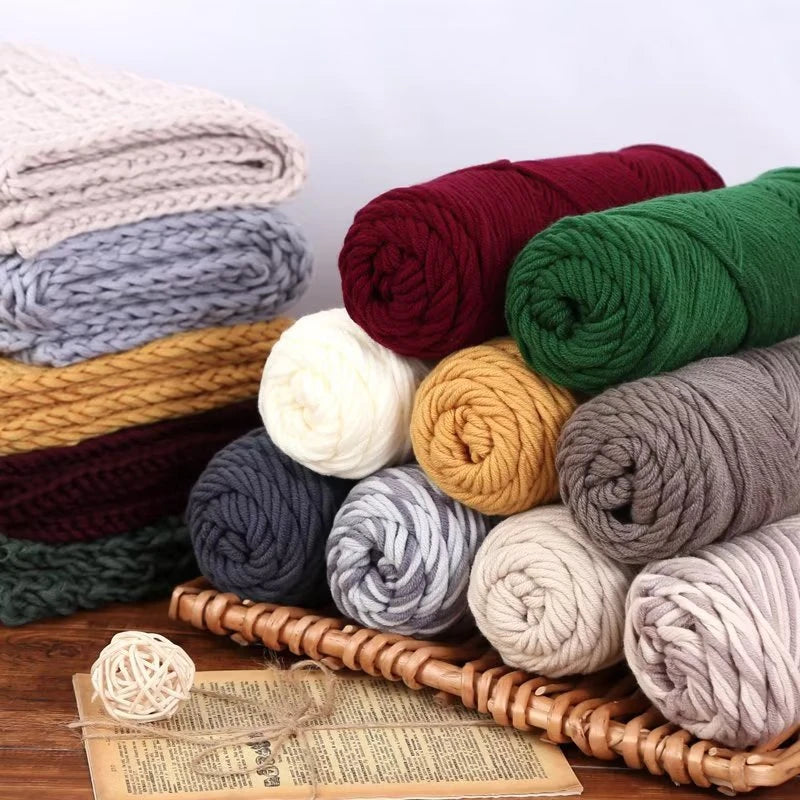 8-strand Cotton Select Yarn 100g, Light Worsted Thick Yarn For DIY Knitting Baby Wool Crochet Scarfcoat Sweater Weave Thread