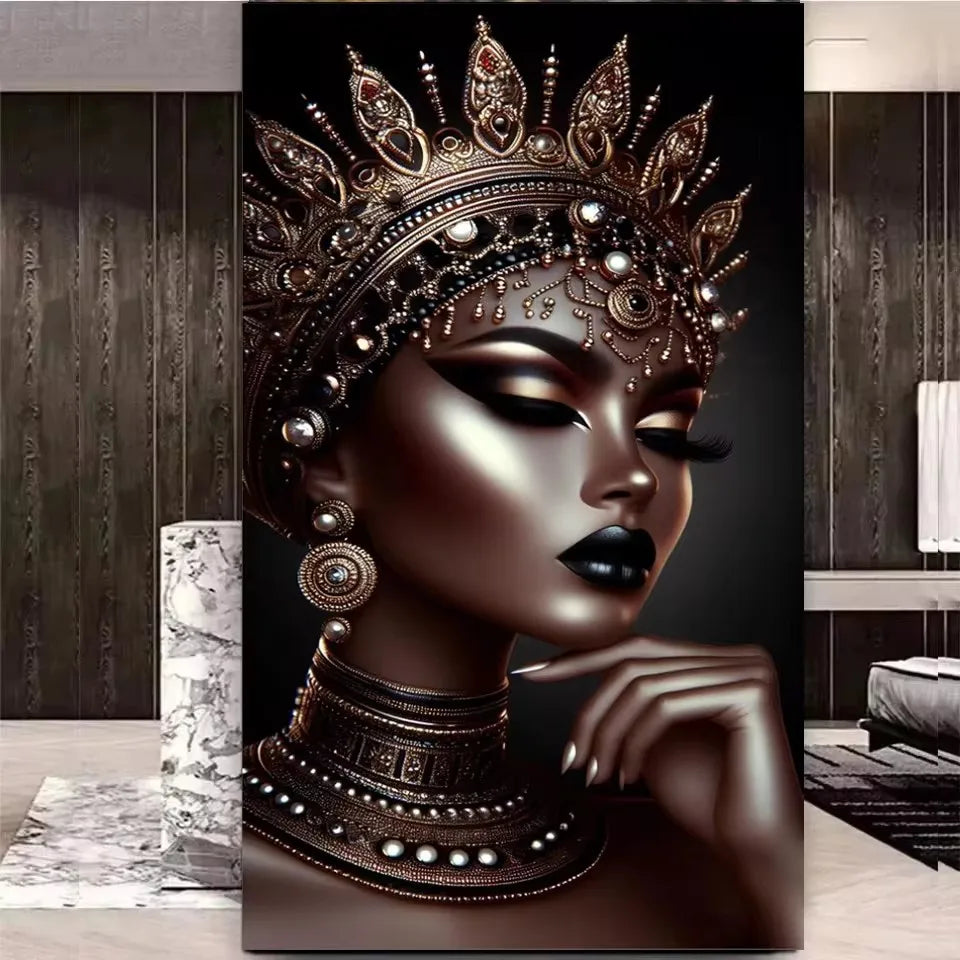 Beautiful African Woman DIY Diamond Painting Kits for Adults, New 2026.