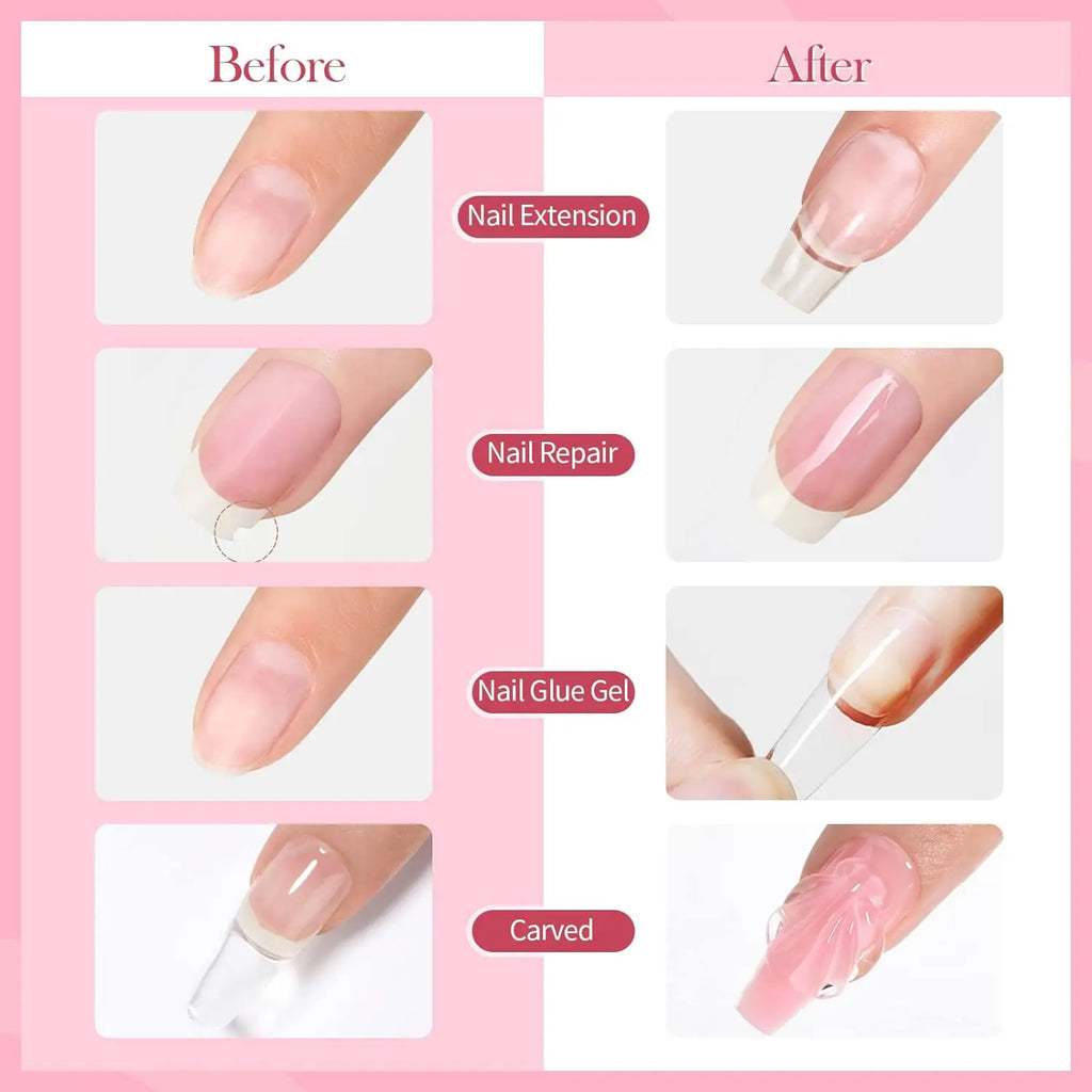 2PCS  Non Stick Hand Extension Nail Gel for 3D Shaping Sculpting Carving DIY Nails