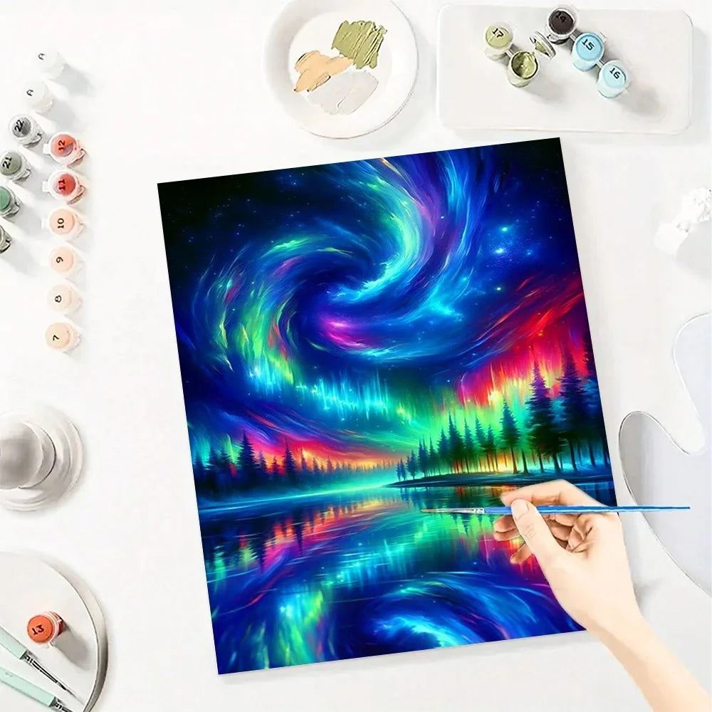 Scenery Aurora Diy Art Paint By Numbers  Landscape