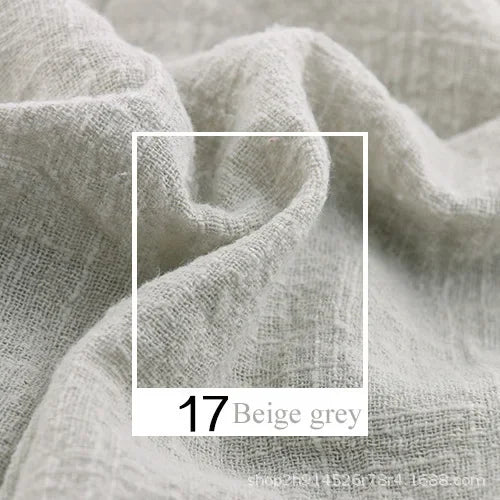 Soft Thin Linen Cotton Fabric Solid Color Organic Material Pure Natural Flax For Sewing