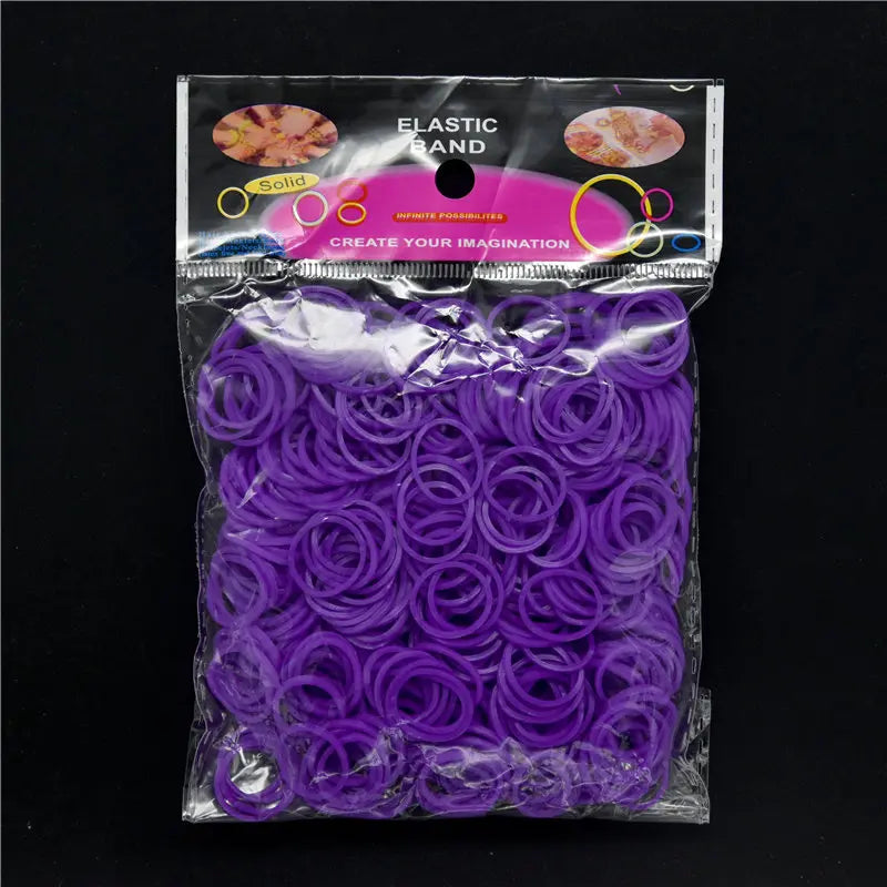 New Loom Rubber Bands Bracelet for Kids or Hair Rainbow Rubber Loom Bands