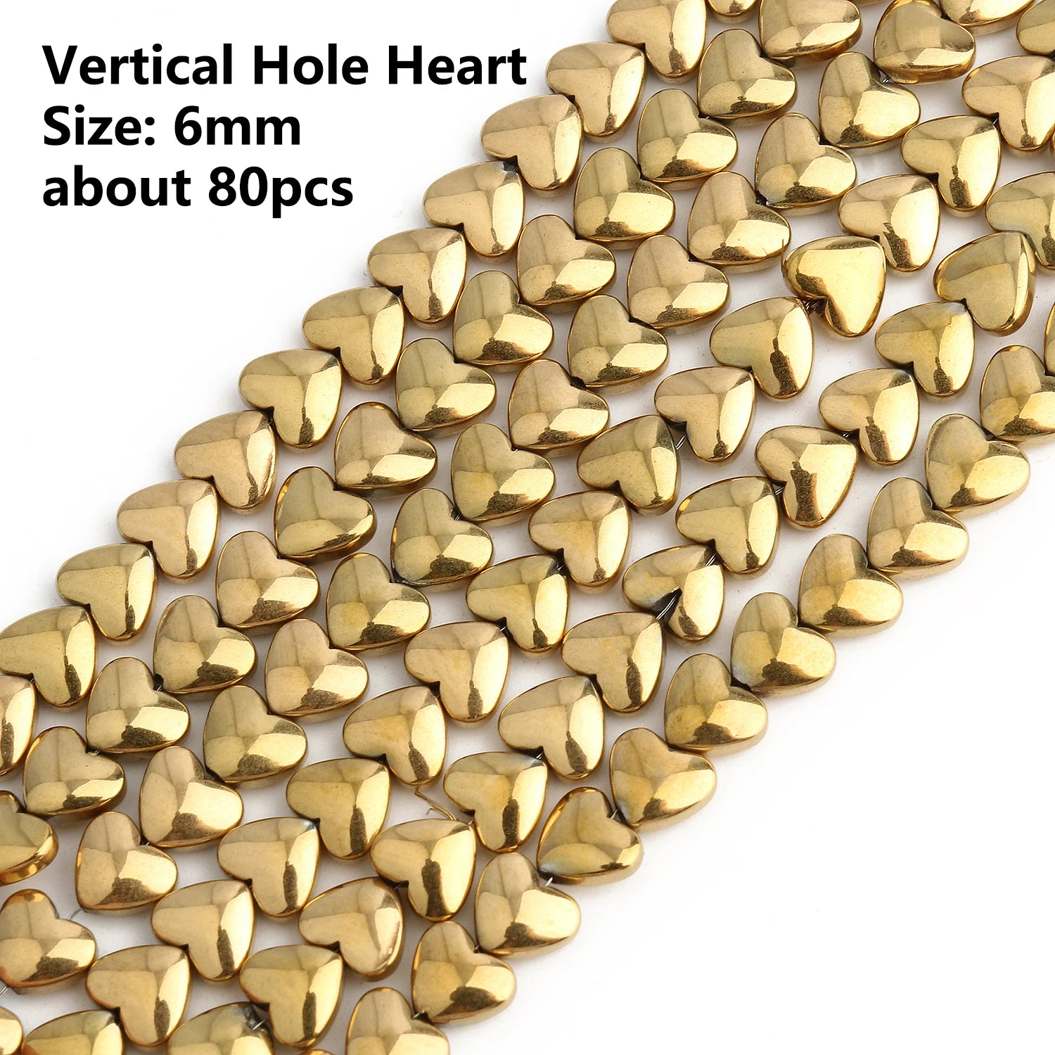 Color Retention Real Gold Plated Hematite Bead Irregular Heart Cube Rondelle Spacer Beads For Jewelry Making Diy Bracelet 15inch