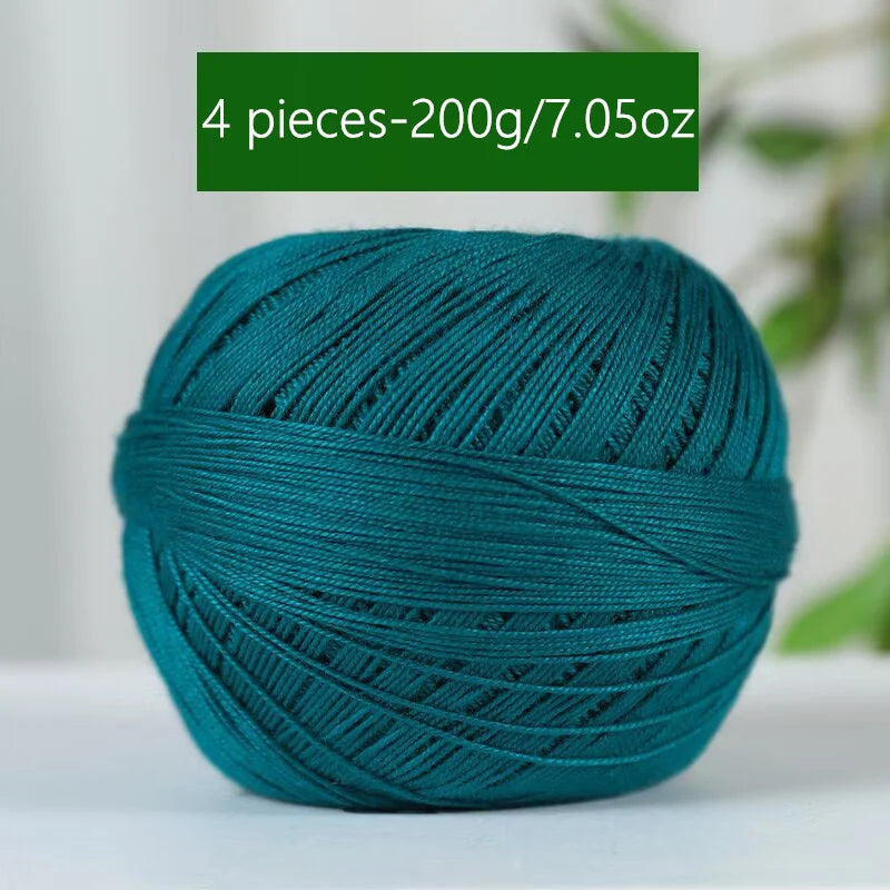 1PC Premium Mercerized Silk Lace Yarn Bundle-Soft, Durable, Vibrant Colors for DIY Knit & Crochet