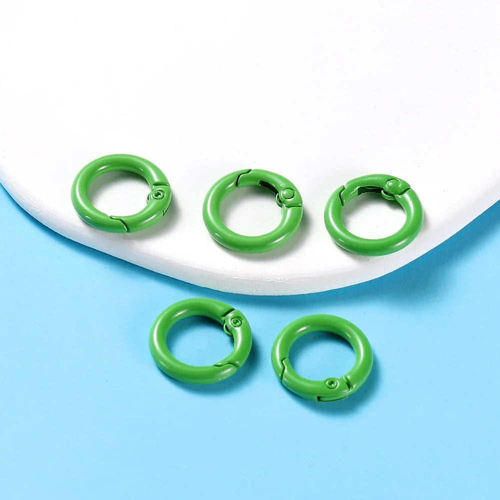 5Pcs/Lot 21 Colors Metal O Ring Spring Clasp Openable Round Carabiner Keychain Clips Hook