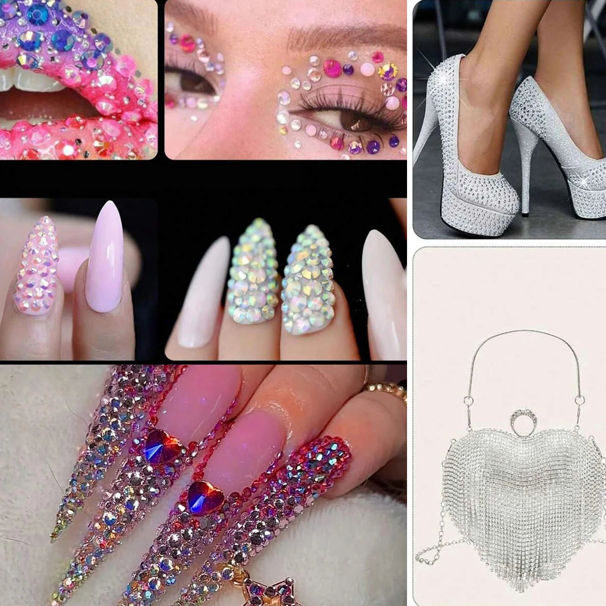 3D multi-color resin nail diamond kit