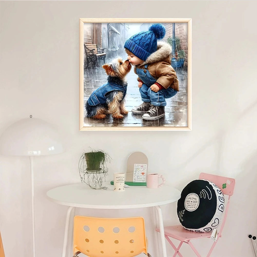 Full Embroidery ,Thread Printed Boy Cross Stitch Kit Art