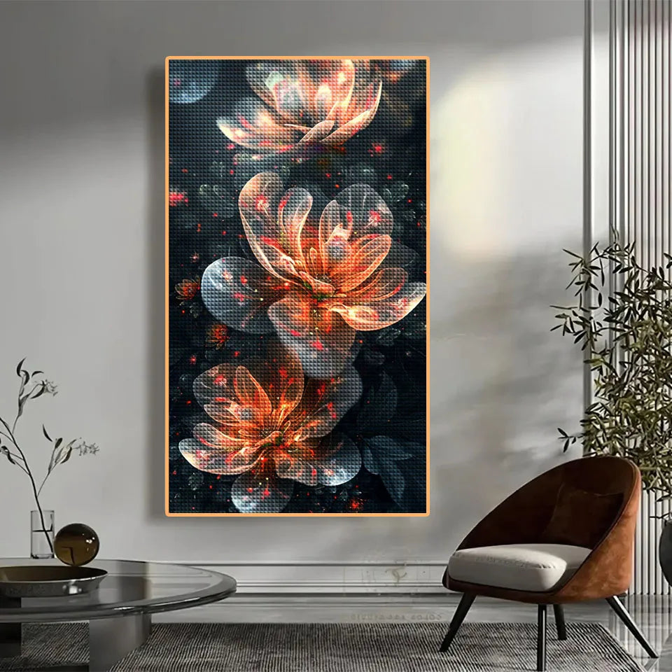 Diamond Painting Art DIY Beautiful Big Flower Diamond Mosaic Kit 5D Square Round Rhinestone Cross Stitch Home Wall Decor Gift