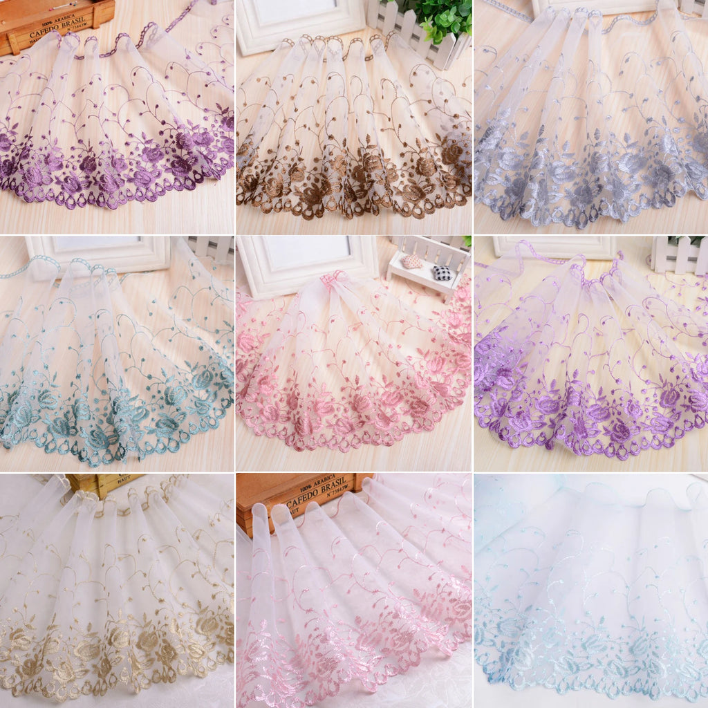 1 Colorful Embroidery Lace DIY Ladies Wedding Dress ,Clothing, Fabric ,Cradle ,