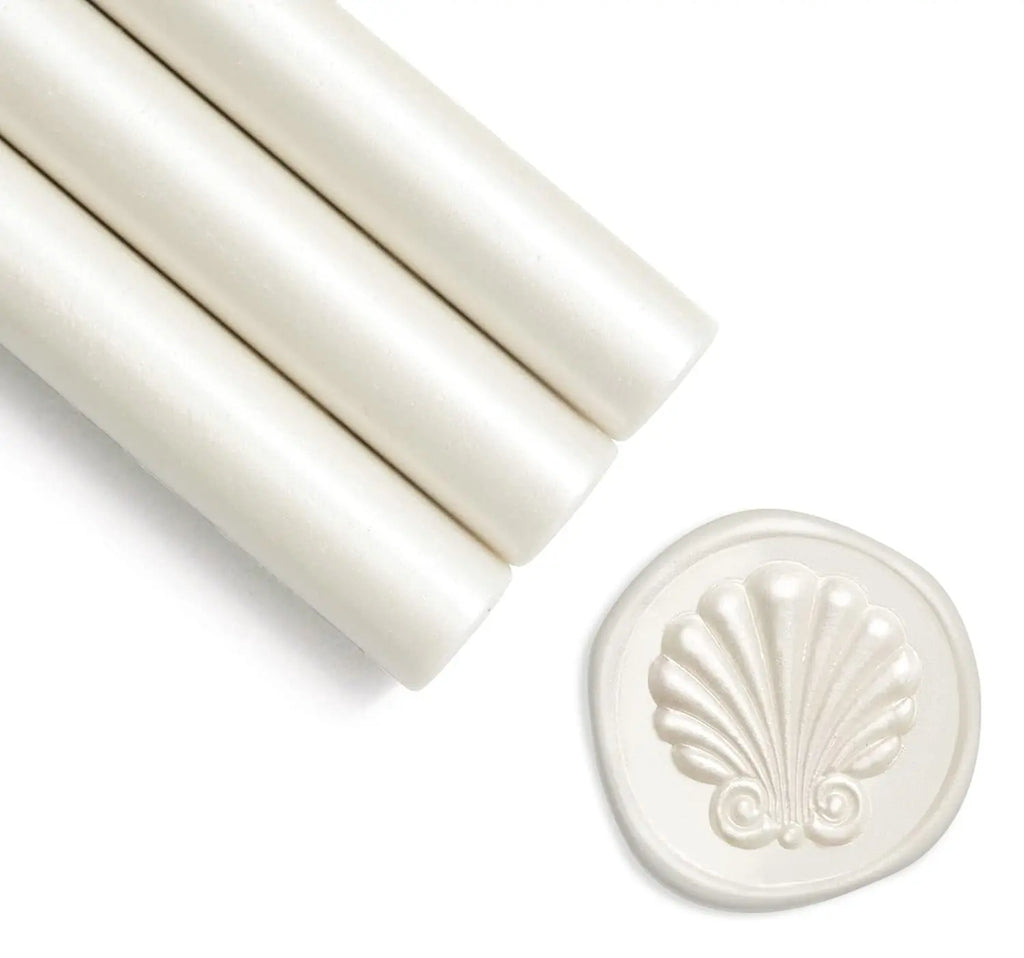 8pcs Pearl White Glue Gun Sealing Wax Sticks for Wax Seal Stamp Great for Wedding Invitations, Cards Envelopes, Christmas Gift