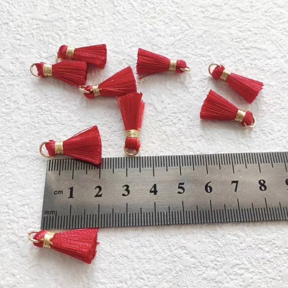 50/10pcs Mini Metal Hanging Ring Tassel Trim Pendant