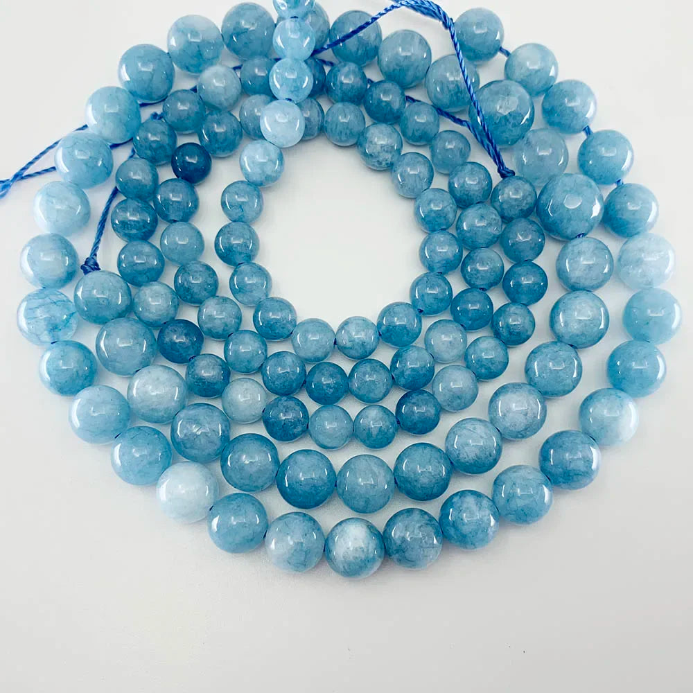 1 strand/lot 4/6/8/10/12mm Natural Aquamarin Agat Stone Beads