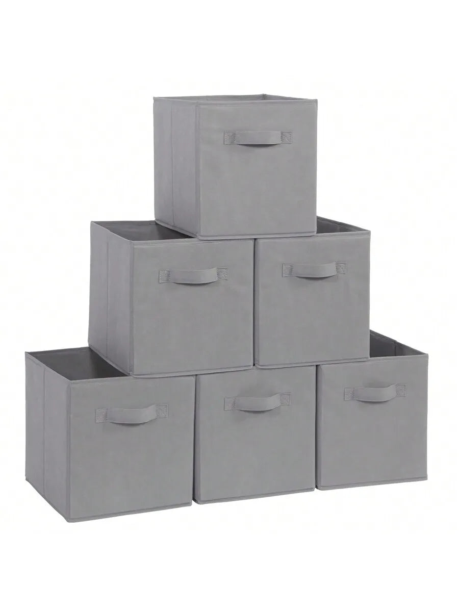 3/6-Pack Collapsible Fabric Cube Storage Box for arts and craft supplies