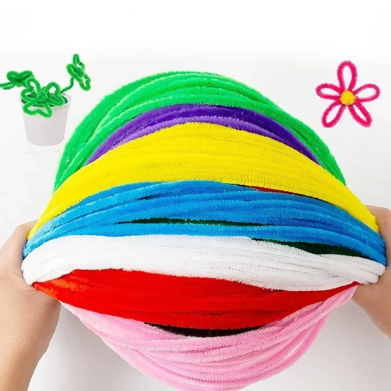 1000/10pcs Colorful Twisting fluffy Pipe Cleaners Stems
