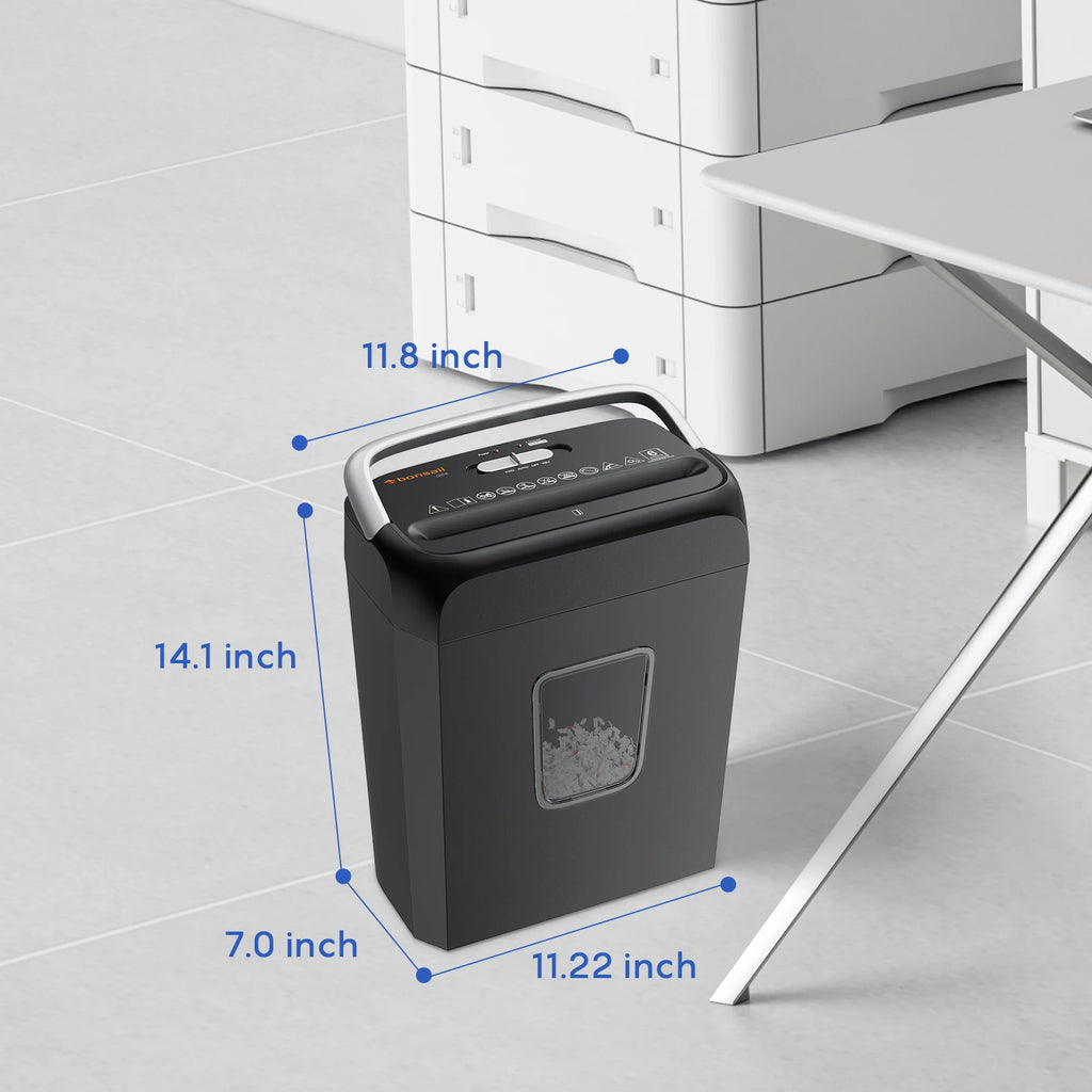 Bonsaii 6-Sheet Cross Cut Paper Shredder Home Office