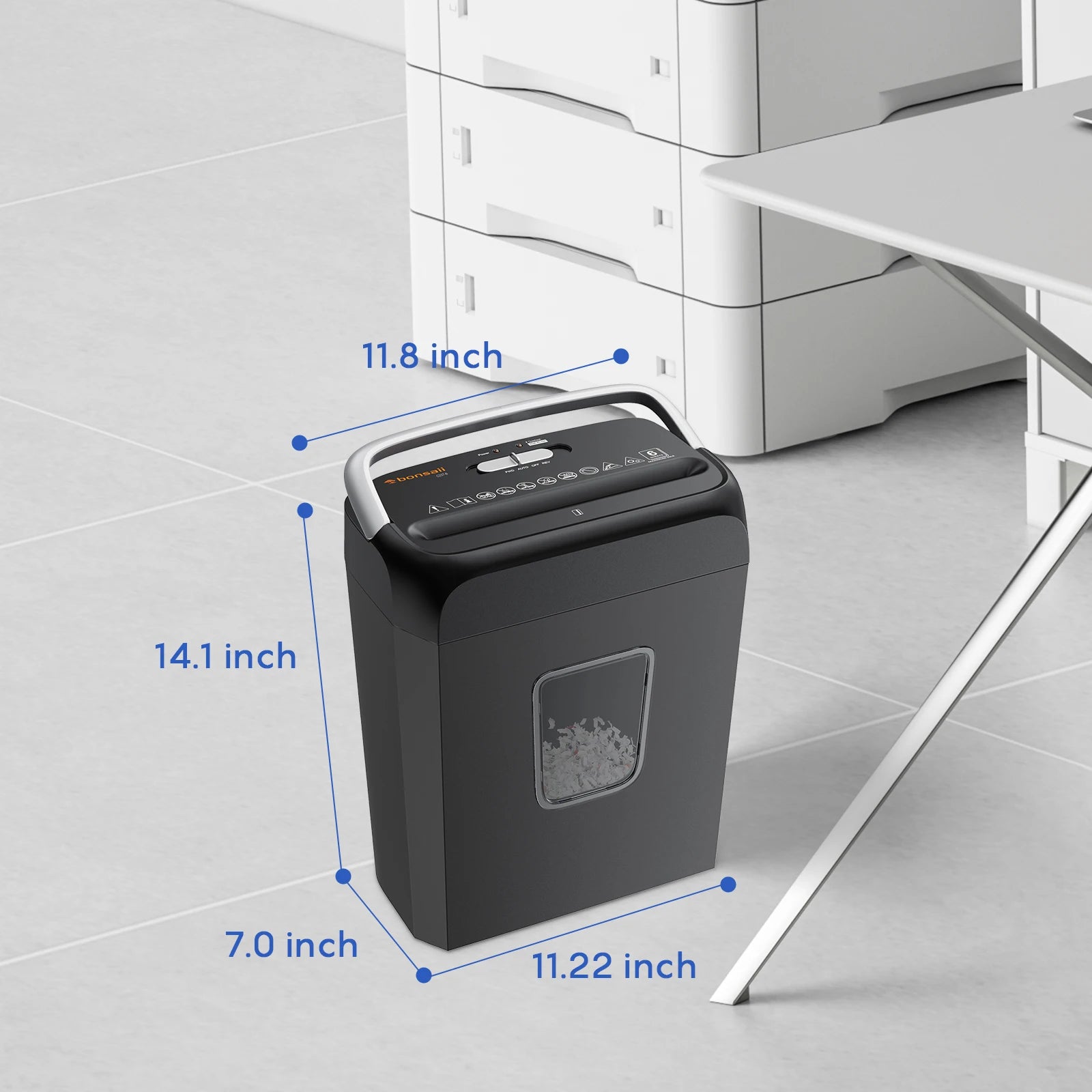 Bonsaii 6-Sheet Cross Cut Paper Shredder Home Office