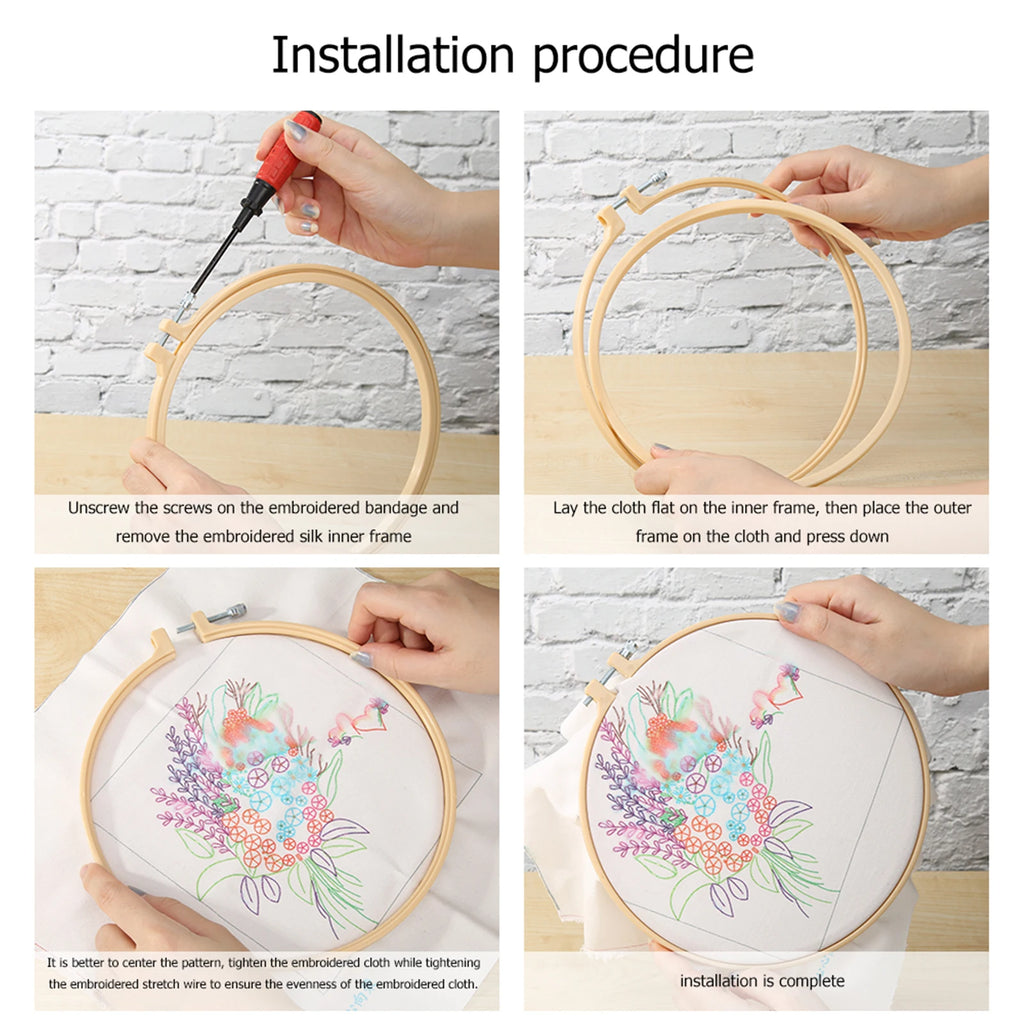 Autumn DIY Embroidery Kit with Embroidery Hoop, Practice Kit for Beginners Craft Lovers Gift
