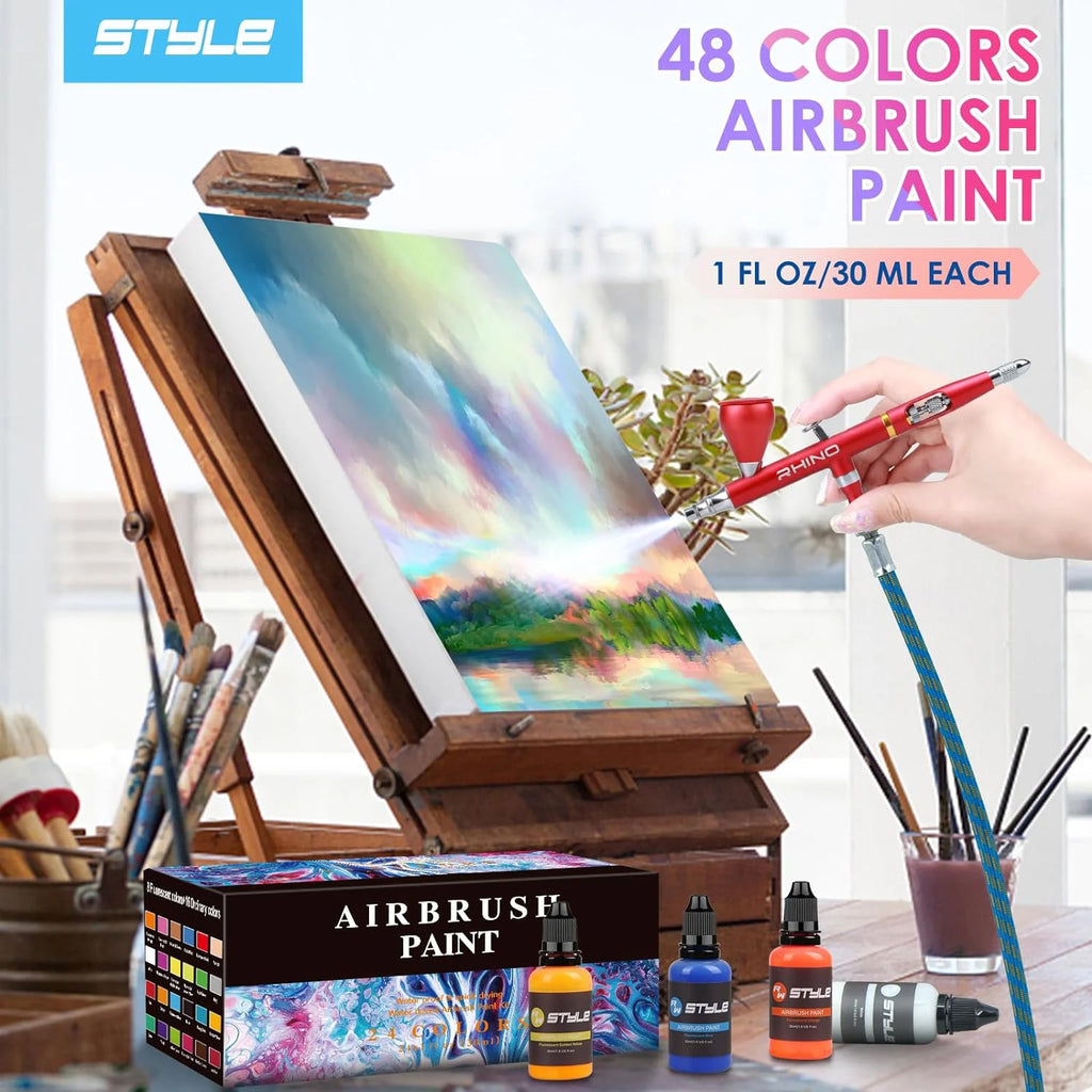 48 Colors Airbrush Paint Set 1fl oz,  Acrylic Air brush Paint
